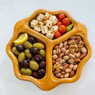 ظروف پذیرایی و سرو طرح چوب